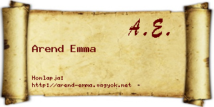 Arend Emma névjegykártya